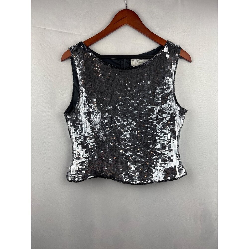 Papēll Boutique Evening Sequin Sleeveless Top PM - Picture 1 of 5